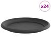 vidaXL Apaļa Ziedu Palete 24 pcs Melna &Oslash; 27 x 2,5 cm Plastmasa