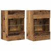 vidaXL Sienas skapī&scaron;i ar LED apgaismojumu televizoram 2 gab Old Wood 40x30x60,5 cm