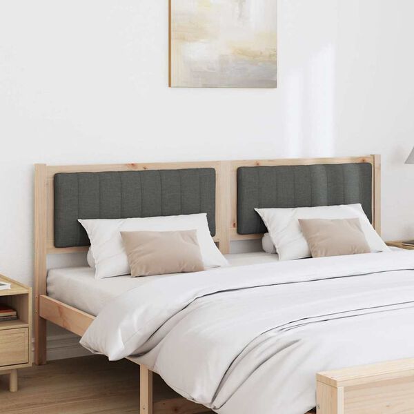 vidaXL Mīkstināts gultas galvgalis Brūna 180 cm Ciets priedes koks