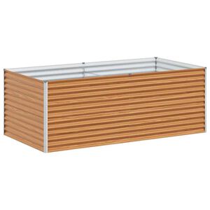 vidaXL Augstā puķu kaste Gai&scaron;i brūns 195 x 100 x 68 cm Cinkots tērauds