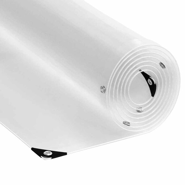 vidaXL Caurspīdīgs brezents ar cilpām 5x8 m PVC