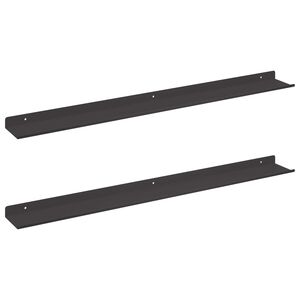 vidaXL Peldējo&scaron;ais plaukts 2 pcs Melns 80 x 9 x 2,5 cm Tērauds
