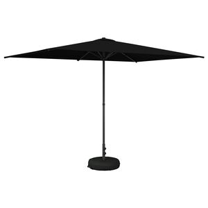 vidaXL Dārza parasols ar pamatu 200 x 300 cm Poliesters Taisnstūra