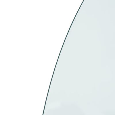 vidaXL kamīna plāksne, pusapaļa, stikls, 800x600 mm