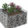 vidaXL Gabions pacelta gulta Sudraba 100 x 100 x 60 cm Cinkots tērauds
