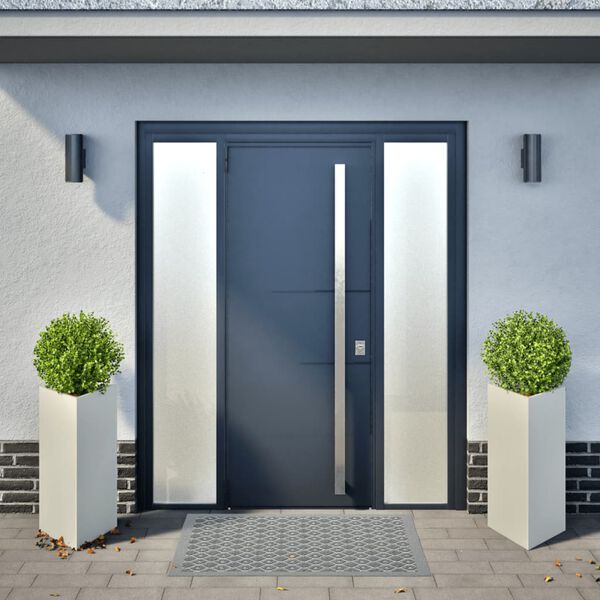 vidaXL dārza puķu kastes, 2 gab., baltas, 40x34,5x70 cm, tērauds