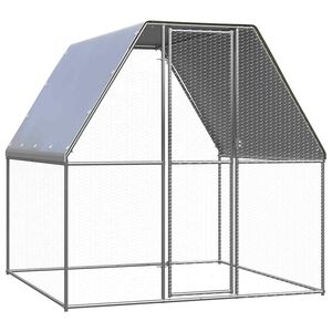 vidaXL vistu būris, 2x2x2 m, sudrabains un pelēks, cinkots tērauds