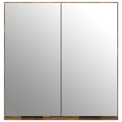 vidaXL vannasistabas spoguļskapītis, ozolkoka krāsa, 64x20x67 cm