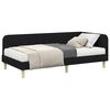 vidaXL Stūra gultas rāmis ar matraci Melna 90 x 190 cm audums