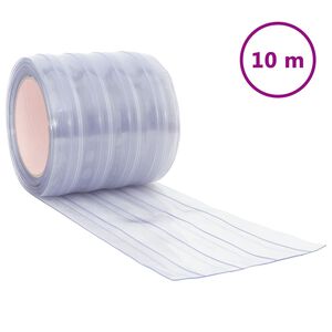 vidaXL durvju aizkars, caurspīdīgs, 200 mm x 1,6 mm, 10 m, PVC