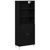 vidaXL Augstais skapītis 2 pcs Melns ozolkoks 69,5 x 34 x 180 cm