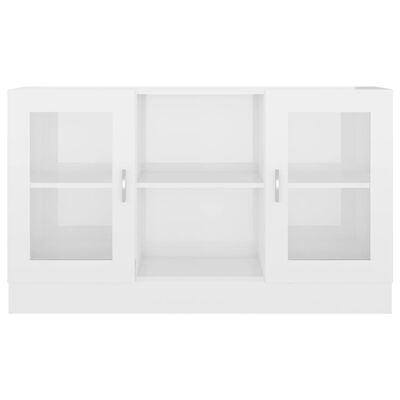 vidaXL vitrīna, spīdīgi balta, 120x30,5x70 cm, skaidu plāksne