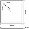 vidaXL dušas pamatne, kvadrāta forma, ABS, balta, 80x80 cm