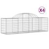 vidaXL arkveida gabiona grozi, 4 gb., 200x50x60/80 cm, cinkota dzelzs
