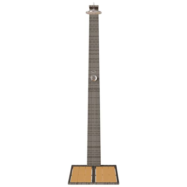 vidaXL Dārza duša Pelēka 60 x 80 x 214 cm Poliūtu rotangpalma