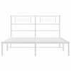 vidaXL gultas rāmis ar galvgali, balts metāls, 140x200 cm