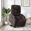 vidaXL masāžas krēsls, paceļams, atgāžams, tum&scaron;i brūns audums