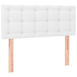 vidaXL gultas galvgalis, 90x5x78/88 cm, balta mākslīgā āda