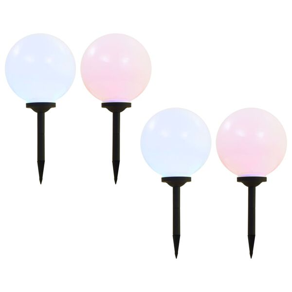 vidaXL āra solārās lampas, 4 gab., LED, sfēriskas, 30 cm, RGB