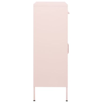 vidaXL skapītis, 80x35x101,5 cm, tērauds, rozā