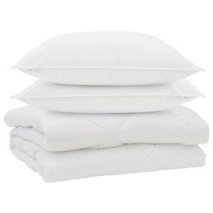 vidaXL Sega ar spilvenu 3 pcs Balts Mikro&scaron;ķiedra