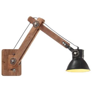 vidaXL sienas lampa, industriāls stils, melna, apaļa, E27