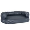 vidaXL ergonomiska suņu gulta, tum&scaron;i zila, 75x53 cm, mākslīgā āda