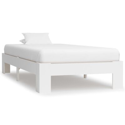 vidaXL gulta, balta, 90x200 cm, priedes masīvkoks