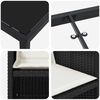 vidaXL Dārza ēdamgalds ar spilvenu 9 pcs Melna poliratāns