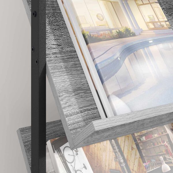 vidaXL Žurnālu statīvs ar plauktu Pelēks Sonoma 68 x 40 x 123.5 cm