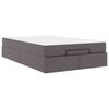 vidaXL Gultas rāmis ar matraci ar matraci 2 pcs Pelēka PVC