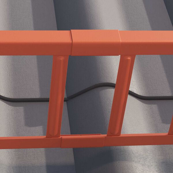 vidaXL Jumta sniega aizsargs Sarkana 1200 x 2,5 x 20 cm Tērauds