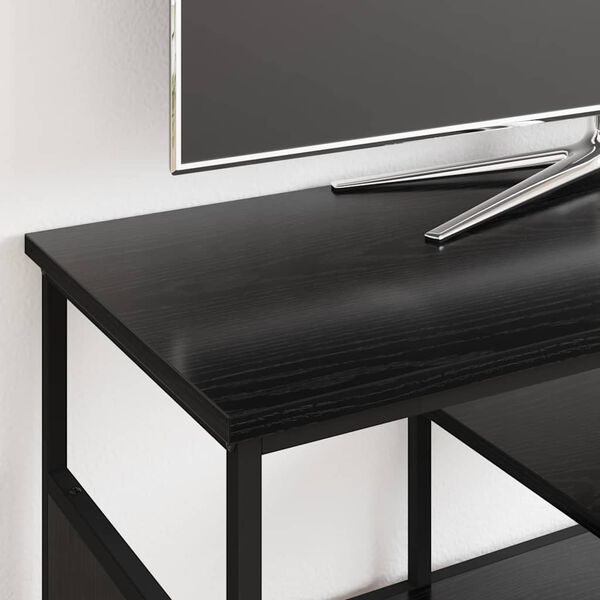 vidaXL Televizora skapī&scaron;a Melns ozolkoks 100 x 35 x 45 cm