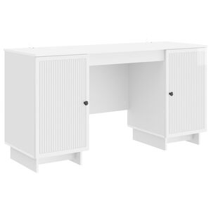 vidaXL Galds Spīdīgi balts Inženierijas koks 142,5 x 50 x 75 cm