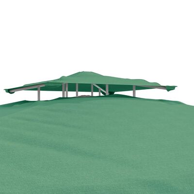 vidaXL nojume ar dubulto jumtu, zaļa, 3x3x2,68 m, audums