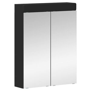 vidaXL Vannas istabas spoguļu skapis TULUM Melna 60 x 16,5 x 78 cm
