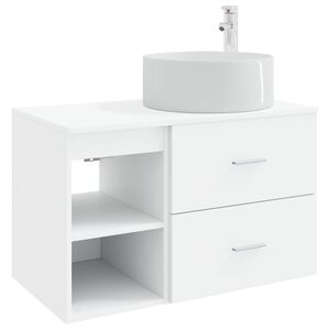 vidaXL Vannas istabas mēbeļu komplekts 2 pcs Balts Inženierijas koks