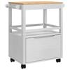 vidaXL Virtuves ratiņ&scaron; FLORO Balts 72,5 x 45 x 80 cm Cieta priede