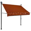 vidaXL izvelkama markīze, ar LED, manuāla, 200 cm, oranža un brūna