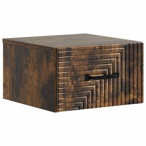 vidaXL Sienā stiprināms nakts skapis Kūpināts ozols 34,5 x 33 x 20 cm