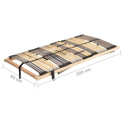 vidaXL elektriskas gultas redeles, 42 līstītes, 7 zonas, 80x200 cm