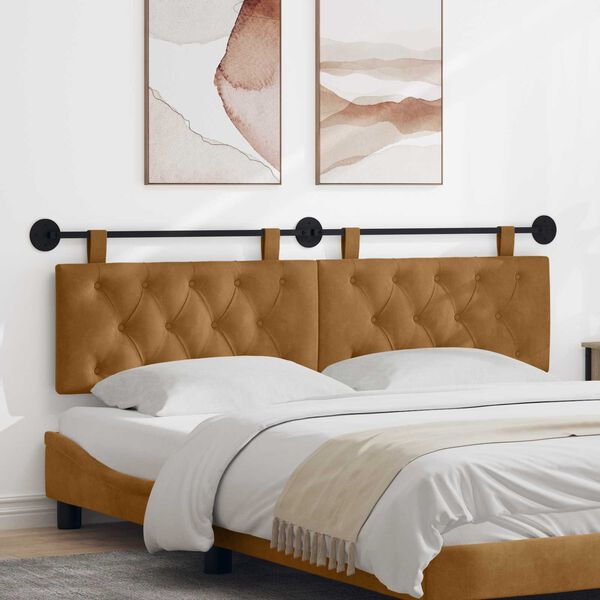 vidaXL Karājo&scaron;s galvgalis Brūna 170 x 55 x 7 cm Samts