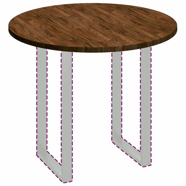 vidaXL Galda virsma Tum&scaron;i brūna &Oslash; 90 x 2,5 cm Cietā ozola koks