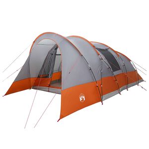 vidaXL Tuneļveida telts Pelēka un oranža 560 x 395 x 212 cm