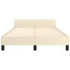 vidaXL gultas rāmis bez matrača, krēmkrāsas, 120x190 cm, mākslīgā āda