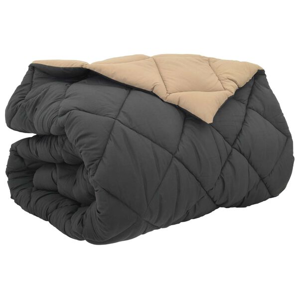 vidaXL Ziemas gultas sega Antracīts un taupe 220 x 260 cm Mikro&scaron;ķiedra