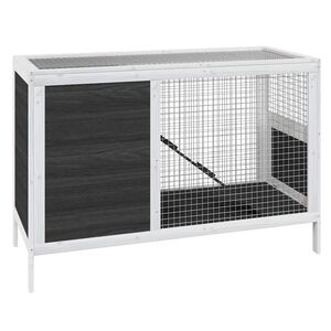 vidaXL tru&scaron;u būris, 103x44x69,5 cm, priedes masīvkoks, pelēks