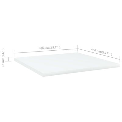 vidaXL plauktu dēļi, 8 gab., balti, 40x40x1,5 cm, skaidu plāksne