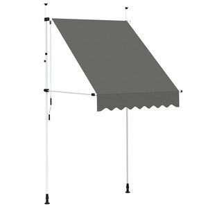 vidaXL markīze, antracītpelēka, 150 cm, manuāli darbināma, sarullējama