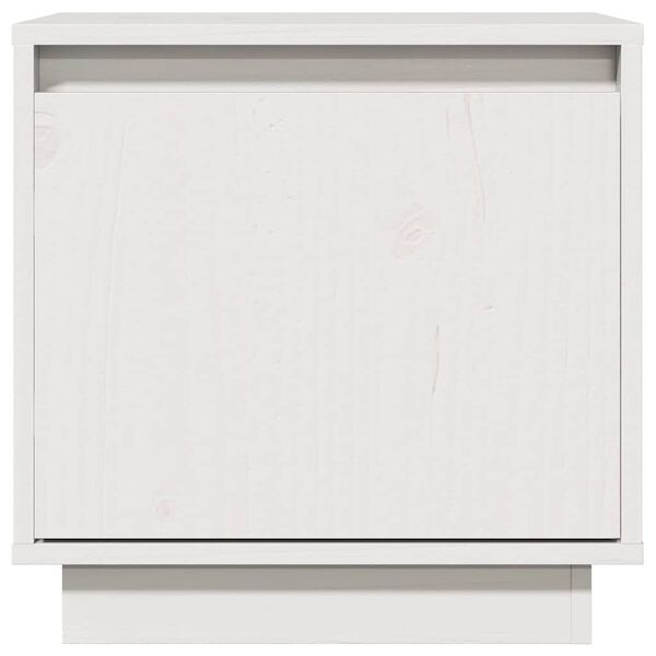 vidaXL naktsskapītis, balts, 40x30x40 cm, priedes masīvkoks